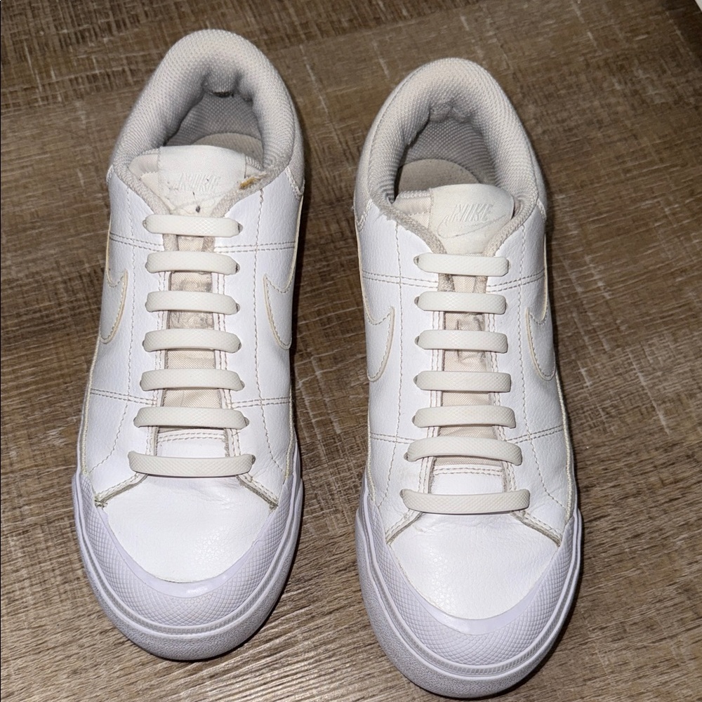Nike Women's White and Cream Sneakers